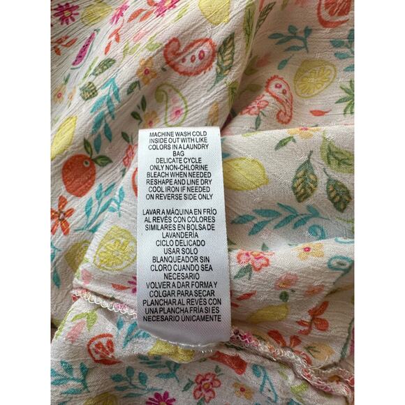 Democracy Floral Fruit Print Button Front Blouse Women’s 2X - Picture 5 of 5